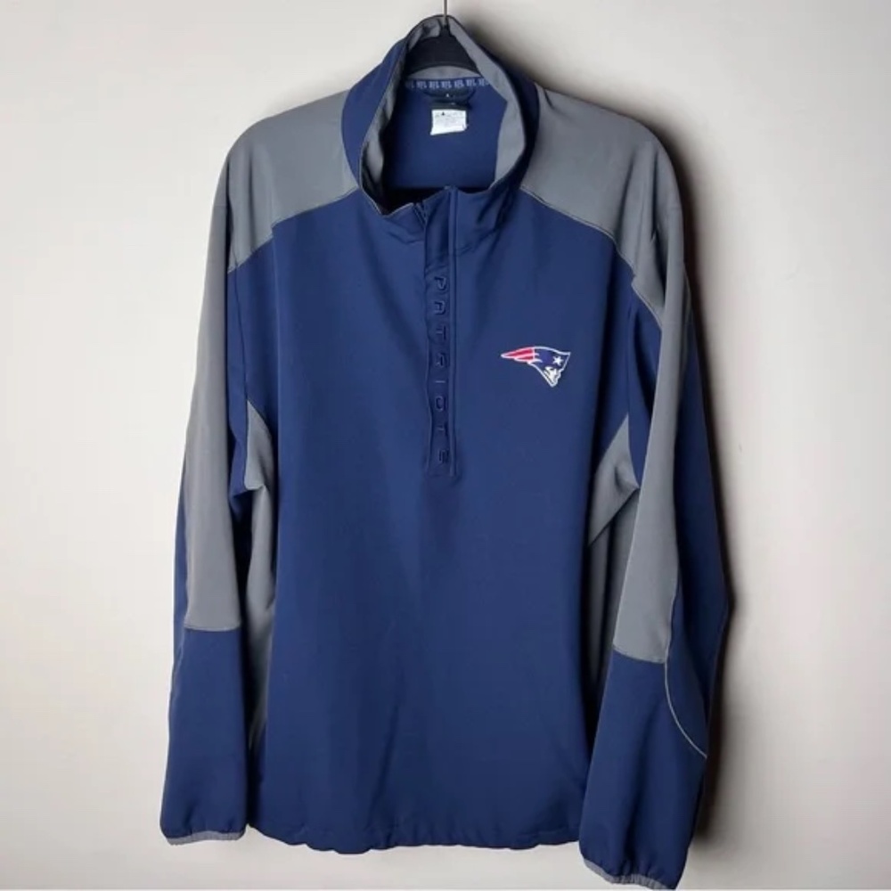 NFL Blue Team Apparel Pullover New England Patriots football 2XL quarter zip